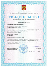 Свидетельство об утверждении средства измерения